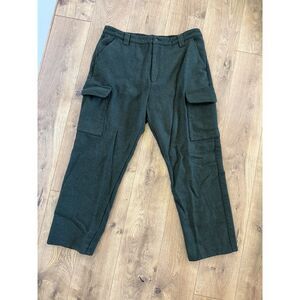 CABELA'S 42 100% wool Thick Wool cargo straight Leg Green Outdoor Hunting pants